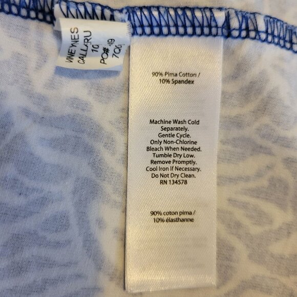 Vineyard Vines Blue White Print Dress S 7 8 Zebra Royal Ocean Stretch - Picture 6 of 6